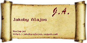 Jakoby Alajos névjegykártya